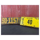 (2) Iowa License Plates