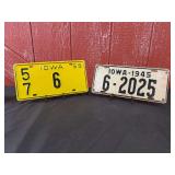 (2) Iowa License Plates