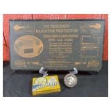 (3) Radiator Protector, Chevrolet Oil Gauge, Vacu-Matic