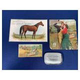 (4) Osborne Trade Cards + Paperweight