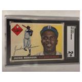 1955 Topps #50 Jackie Robinson Graded SGC 2