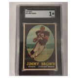 1958 Topps #62 Jimmy Brown ROOKIE Graded SGC #1