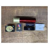 (7) Pocket Knives, Belt Buckle, Bottle, Medal