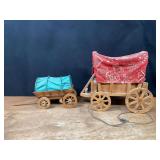 (2) Wooden Wagons