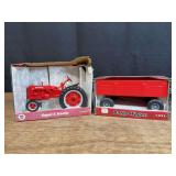 (2) 1/16 Farmall Super C + IH Barge Wagon NIB Ertl