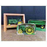 (3) 1/16 John Deere A, D, Wagon NIB Ertl