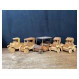 (5) Wood Cars + Trucks