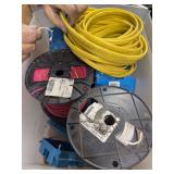 Assorted 12 Gauge Wiring and Plastic Wall Boxes