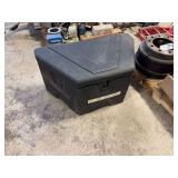 Triangle tool box for trailer hitch.