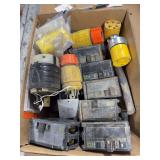 Assorted 110v and 220v Cord Ends and 220v Breakers