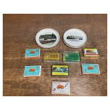 (10) Trucking Ashtrays, Paperweights, Playing Cards