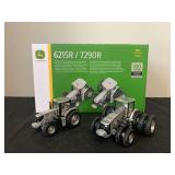 1/64 John Deere 6215R + 7290R Silver 100 Years NIB Ertl