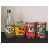 (4) Oil Cans + Bottles