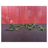 (15) 1/64 John Deere Tractors + Plows