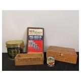 (5) Sign, Boxes, Cans