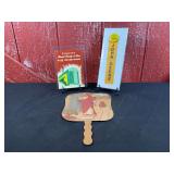 (3) John Deere Fan, Button, Postcard