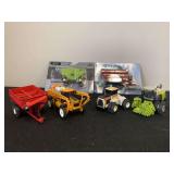 (6) 1/64 Tractors, Forage Harvester, Sprayer, Wagons