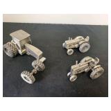 (3) 1/43 John Deere Pewter Tractors
