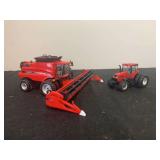(2) 1/64 Case-IH Combine + Tractor Ertl