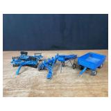 (4) 1/16 Ford Plow, Disk, Wagon, Elevator Ertl