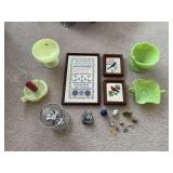 Green Glass and Misc items