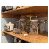 Assorted Jars, containers and misc kitchen itmes