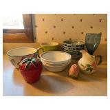 Assorted Glass bowls, cups and pitchers
