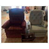 2 Rocking Recliners and Magazine holder