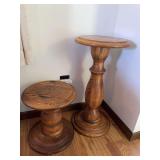2 Small Pedestal Tables
