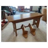 Wooden Bench and wall mounted candle holders with hearts