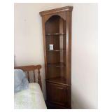 Tall Cherry Corner Shelf with storage
