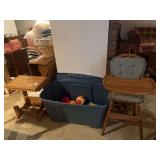Toys, Desk and Highchair
