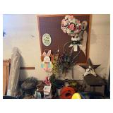 Misc items on wall and floor