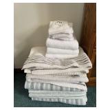 White/Striped Towel Lot