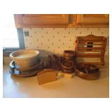 Wooden dishes, bowls and utensil