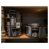 Metal pots with lids