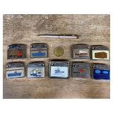 (11) Lighters, Pen, Coin