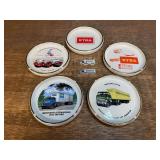 (7) Trucking Company Ashtrays + Keychains