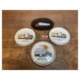 (5) Trucking Company Ashtrays + Keychain