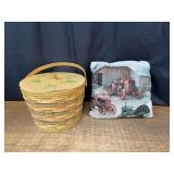 (2) John Deere Basket + Pillow