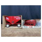 (2) 1/16 IH Gravity Wagond + Case-IH Grain Drill NIB Ertl