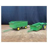 (2) 1/16 John Deere Spreader + Chuck Wagon Ertl