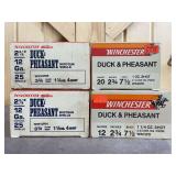 4 Boxes Winchester 2 3/4 No. 4 & 7 1/2 Duck & Pheasant 12 Gauge