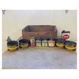 Cans and Wooden Crate