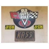 Sign and License Plates