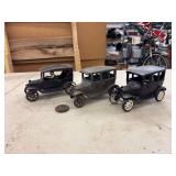 (3) Cast Iron Cars