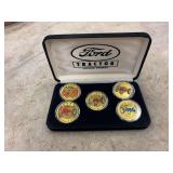 Set of 5 Ford One Ounce Troy .999 Fine Silver Coins