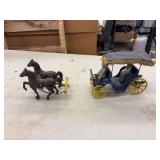 Cast Iron Horses and Buggy