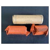 Coin Roll Lot: Susan B Anthony Dollar, SD Quarters