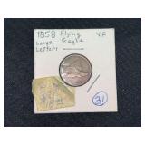 1858 Flying Eagle Cent, Large Letters
